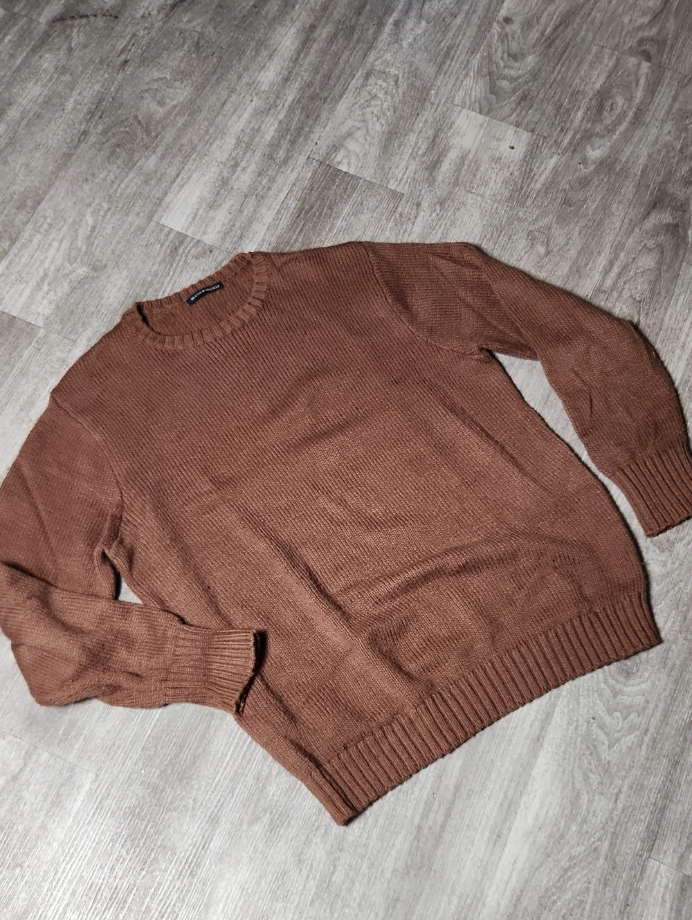 Brandy Melville Men's Rust Brown Crewneck Sweater